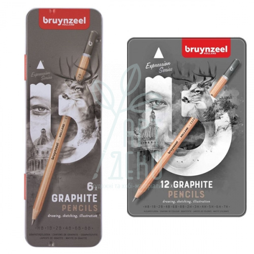 Набір олівців графітних Expression, в металевій коробці, Bruynzeel