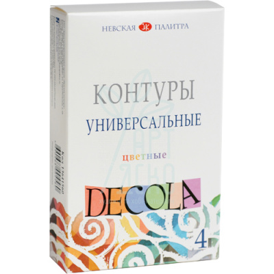 Набір контурів універсальних, кольорові, 4 кольори, 18 мл, Decola