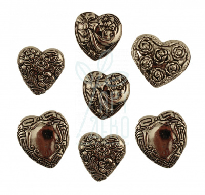 Набір гудзиків "Silver Hearts", Buttons Galore