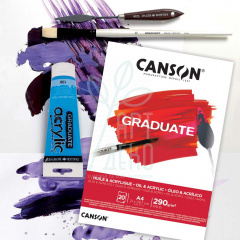 Блок паперу для акрилу та олії Graduate Oil & Acrylic, 290 г/м2, 20 л., Canson