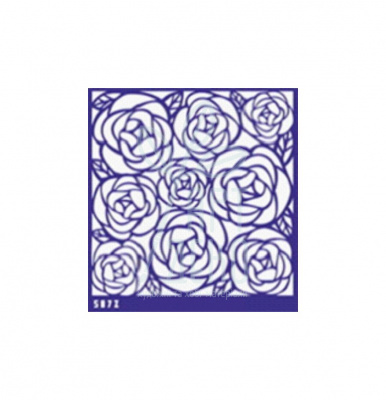 Трафарет багаторазовий самоклеючий, №5072 Фоновий орнамент Троянди, 14,5х14,5 см, Україна 