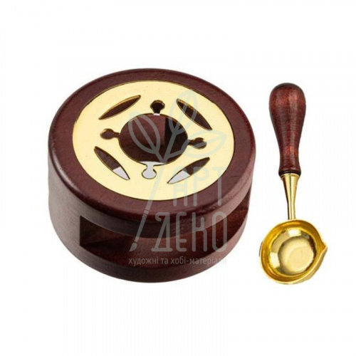 Ємність для плавлення сургуча, + ложечка, дерево, 7х3,5 см