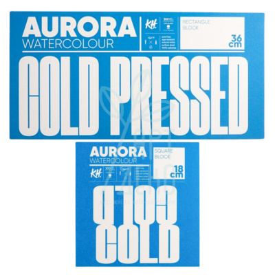 Блок паперу для акварелі Aurora Watercolour CP, середнє зерно, 300 г/м2, 20 л., KUNST & HOBI