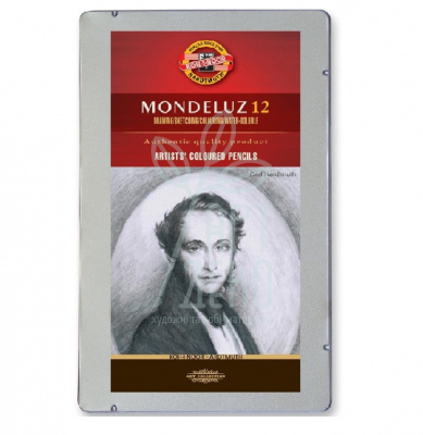 Набір олівців акварельних MONDELUZ GREY LINE, в металевій коробці, 12 шт., KOH-I-NOOR Набір олівців акварельних MONDELUZ GREY LINE, в металевій коробці, 12 шт., KOH-I-NOOR