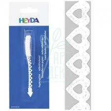 Стрічка паперова самоклеюча, фігурна "Серця", біла, 8 мм х 2 м, Heyda