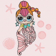 Набір для розпису за номерами "L.O.L. Mermaids Neon QT", 40х40 см, Ідейка Набір для розпису за номерами "L.O.L. Mermaids Neon QT", 40х40 см, Ідейка