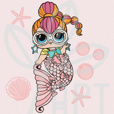 Набір для розпису за номерами "L.O.L. Mermaids Neon QT", 40х40 см, Ідейка Набір для розпису за номерами "L.O.L. Mermaids Neon QT", 40х40 см, Ідейка