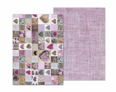 Папір дизайнерський "Креативні серця", рожевий, А4 (21х29,7см), 220 г/м2, Heyda