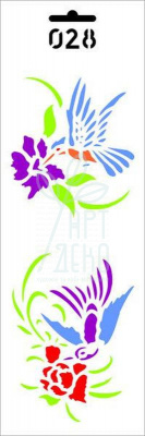 Трафарет універсальний №028, серія "Метелики та квіти", 11х33 см, ROSA Talent