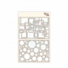 Чипборд для скрапбукінгу "Абстракція 4", білий картон, 12,6х20 см, ROSA Talent