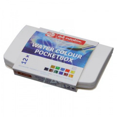 Набір акварельних фарб Art Creation Talens, Pocket box, 12 кол, (пензель, спонж), Royal Talens Набір акварельних фарб Art Creation Talens, Pocket box, 12 кол, (пензель, спонж), Royal Talens