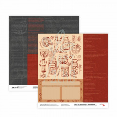 Папір для скрапбукінгу, двосторонній "Recipe book" 5, 30,48х30,48 см, 200 г/м2, ROSA Talent Папір для скрапбукінгу, двосторонній "Recipe book" 5, 30,48х30,48 см, 200 г/м2, ROSA Talent