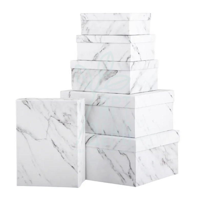 Коробка подарункова "Білий мармур", Україна