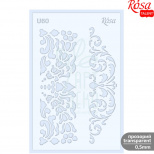 Трафарет багаторазовий універсальний, прозорий, №U60, серія "Ажур", 13х20 см, ROSA Talent