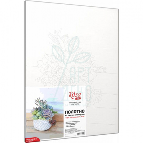 Полотно на картоні з контуром №30, 30х40 см, бавовна, акрил, ROSA Start