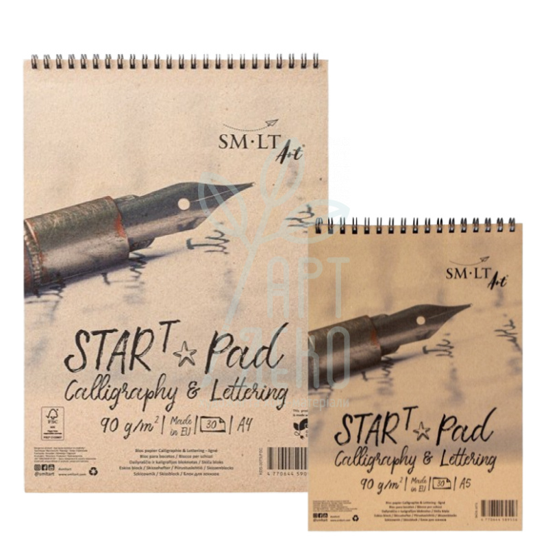 Альбом для каліграфії та леттерінгу STAR T, спіраль, 90 г/м2, 30 л., SMILTAINIS