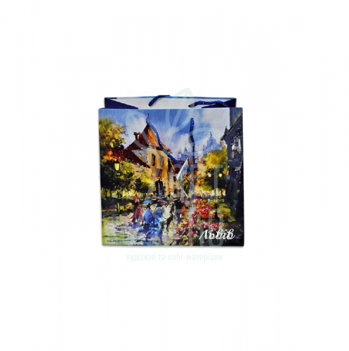 Пакет подарунковий "Бернардинський дворик", 22,5х22,5х14 см, Україна