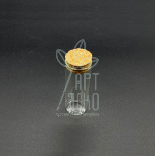 Пляшечка скляна з пробкою, 30х80 мм, 40 мл