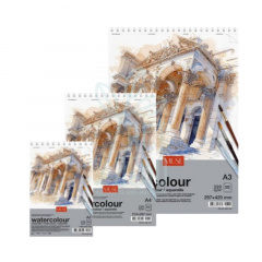 Альбом для акварелі MUSE Watercolour, спіраль, 220 г/м2, 30 л., Школярик