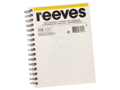 Альбом для ескізів Canvas covered sketchbook, спіраль, А5 (14,8х21 см), 80 г/м2, 80 л., Reeves