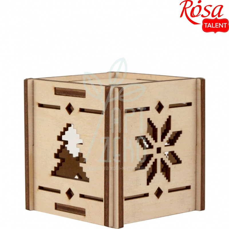 Підсвічник на ялинку "Святкові вогники" 2, фанера, 6х6х6 см, ROSA Talent