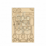 Набір чипбордів для скрапбукінгу "Cake delicious 2", картон, 12,8х20 см, ROSA Talent