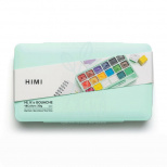 Набір гуашевих фарб Jelly Cup, пластиковий пенал, зелений, 18х30 мл+3 пензлі, HIMI