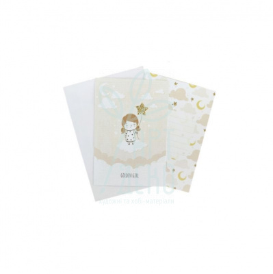 Листівка з конвертом "Golden girl", 10,5х14,8 см, Україна