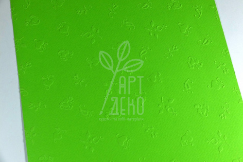 Картон дизайнерський тиснений "Букет", Зелений світлий, 23х33 см, 220 г/м2, Ursus