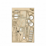 Набір чипбордів для скрапбукінгу "Make your journey 3",  картон, 12,8х20 см, ROSA Talent