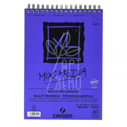 Альбом для змішаних технік XL Mix Media, спіраль, 300 г/м2, 30 л., Canson 