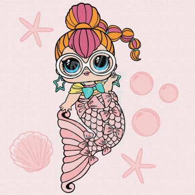 Набір для розпису за номерами "L.O.L. Mermaids Neon QT", 40х40 см, Ідейка Набір для розпису за номерами "L.O.L. Mermaids Neon QT", 40х40 см, Ідейка