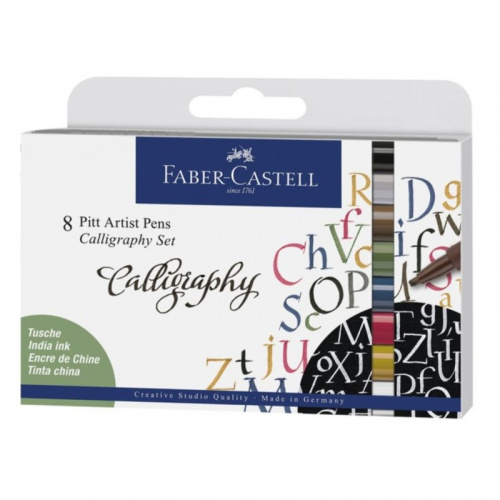 Набір пензлів-ручок PITT Artist Pen Calligraphy, 8 шт, Faber-Castell