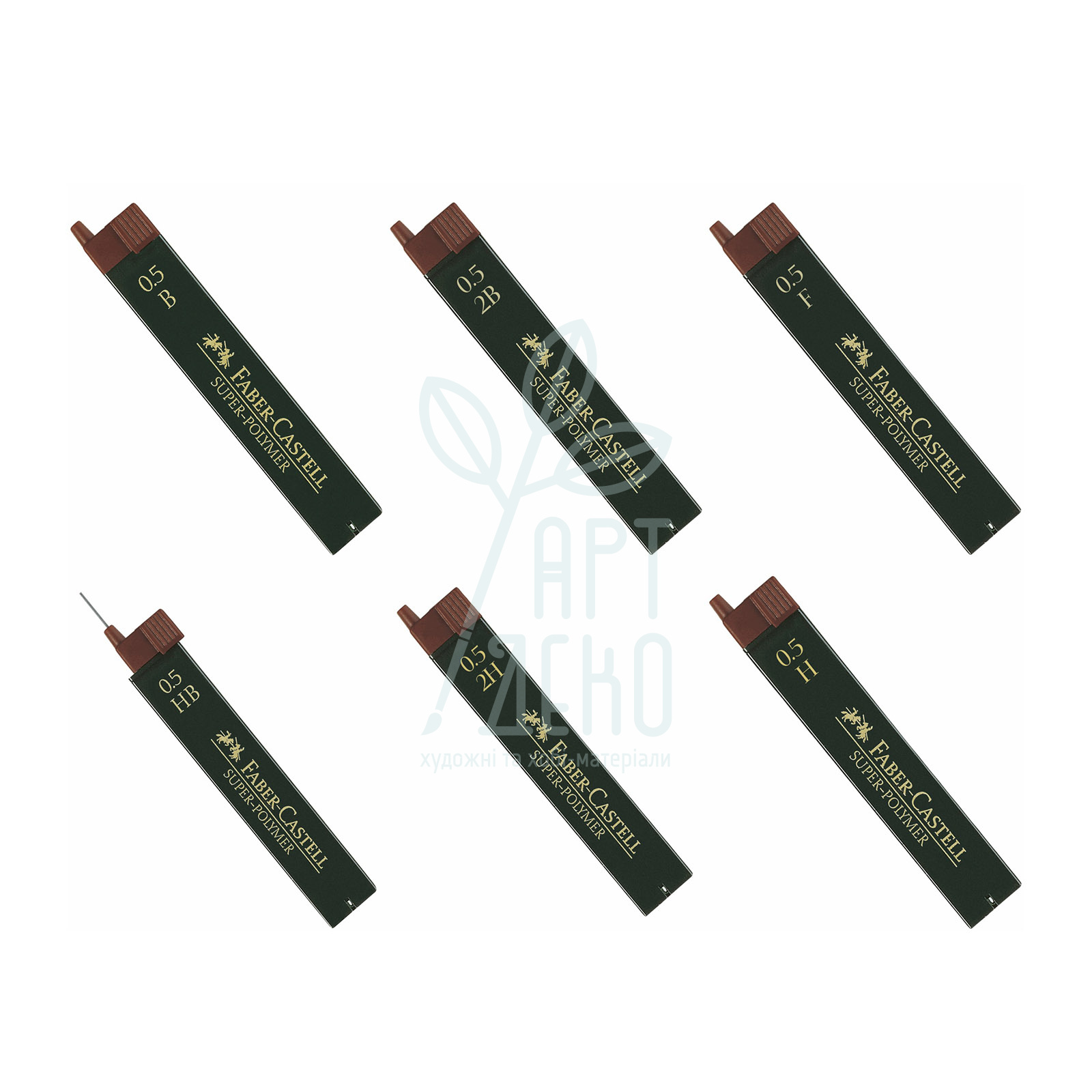 Грифелі Super-Polymer для механічного олівця, 0,5 мм, 12 шт., Faber-Castell