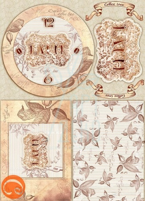 Папір для декупажу "Ароматний латте", 30,8х44 см, 45 г/м2, Cheap Art