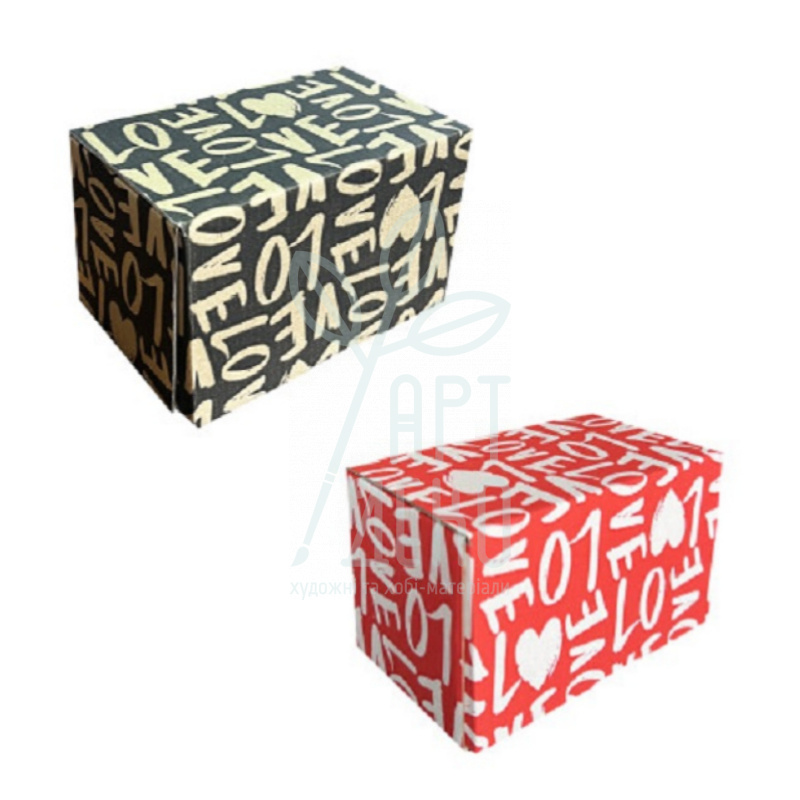 Коробка подарункова, гофрокартон "Love", 14х8,5х8,5 см, Україна