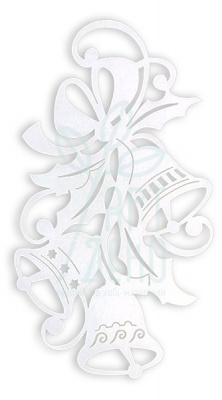 Декоративний виріб з фетру "Святкові дзвіночки", білий, 30 см, Україна