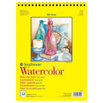 Альбом для акварелі 300 Series Watercolor Paper, спіраль, 300 г/м2, 12 л., Strathmore