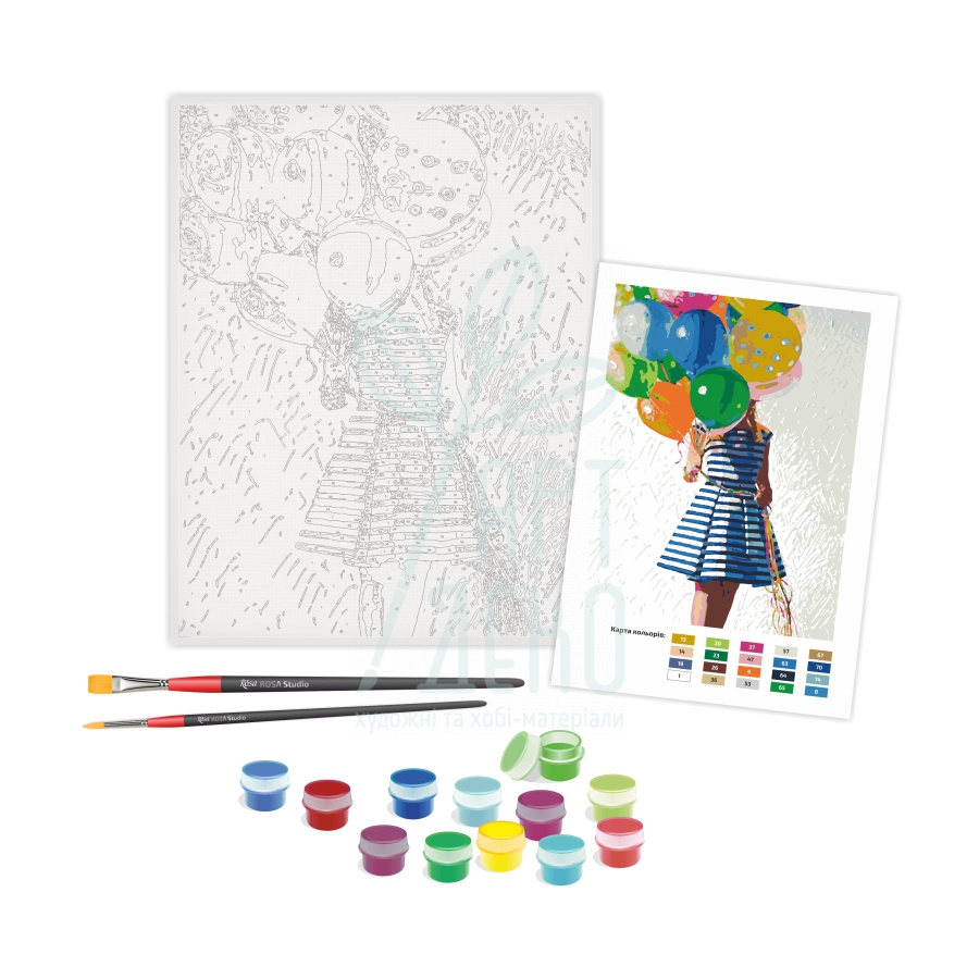 Набір для розпису за номерами "Яскраві кульки", 35х45 см, ROSA START