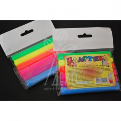 Набір полімерної глини Пластішка, 6 кольорів, 102 г, флуоресцентна,...