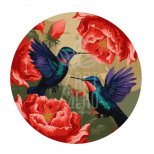 Набір для розпису за номерами "Різнокольорові колібрі", металік, d39 см, Ідейка