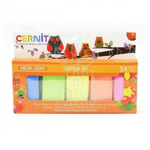 Набір полімерної глини CERNIT Neon, 30 г, 5 кол., Darwi