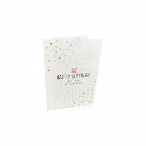 Листівка "Happy birthday" конфеті, 7х9,5 см, Україна