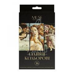 Набір олівців кольорових Muse, тригранні , з точилкою, 36 шт, Школярик