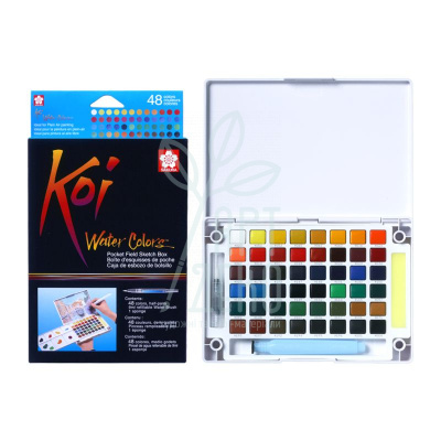 Набір акварельних фарб KOI Watercolors Sketchbox, 18 кол., SAKURA