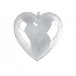Форма декоративна пластикова "Серце", прозоре, 2 частини, Santi
