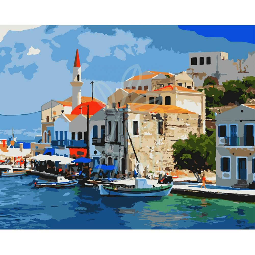 Набір для розпису за номерами "Тиха гавань", 40х50 см, Santi