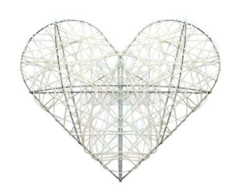 Декоративне серце на металевому каркасі, біле, 25 см, Scrapberry's