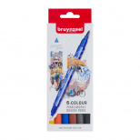 Набір лайнерів-пензлів двосторонніх BRUSHPEN Amsterdam, 6 кол., Bruynzeel