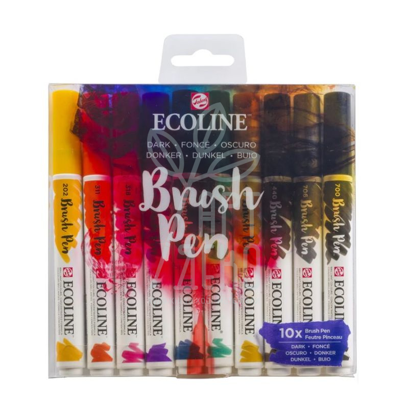 Набір пензлів-ручок Ecoline Brushpen DARK, 10 шт, Royal Talens